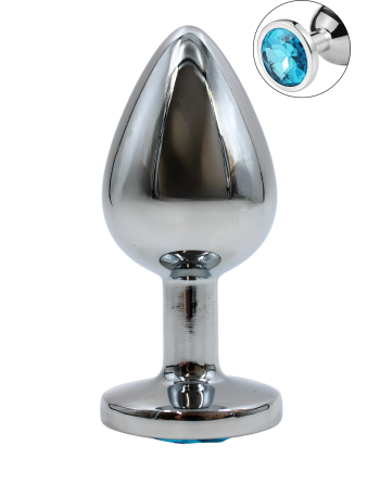 Plug bijou en aluminium bijou bleu Large - RY-003LBL